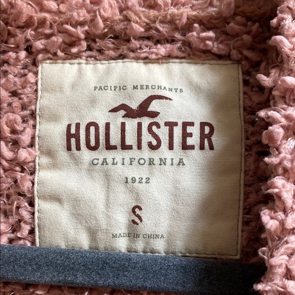 Hollister Cardigan Sweater with Plush Texture, Peach Color, Size S - Picture 5 of 6
